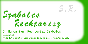 szabolcs rechtorisz business card